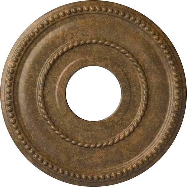 Ekena Millwork Valeriano Ceiling Medallion (Canopies up to 6 1/4"), 12 1/8"OD x 3 5/8"ID x 3/4"P, Rubbed Bronze CM12VARZS - main